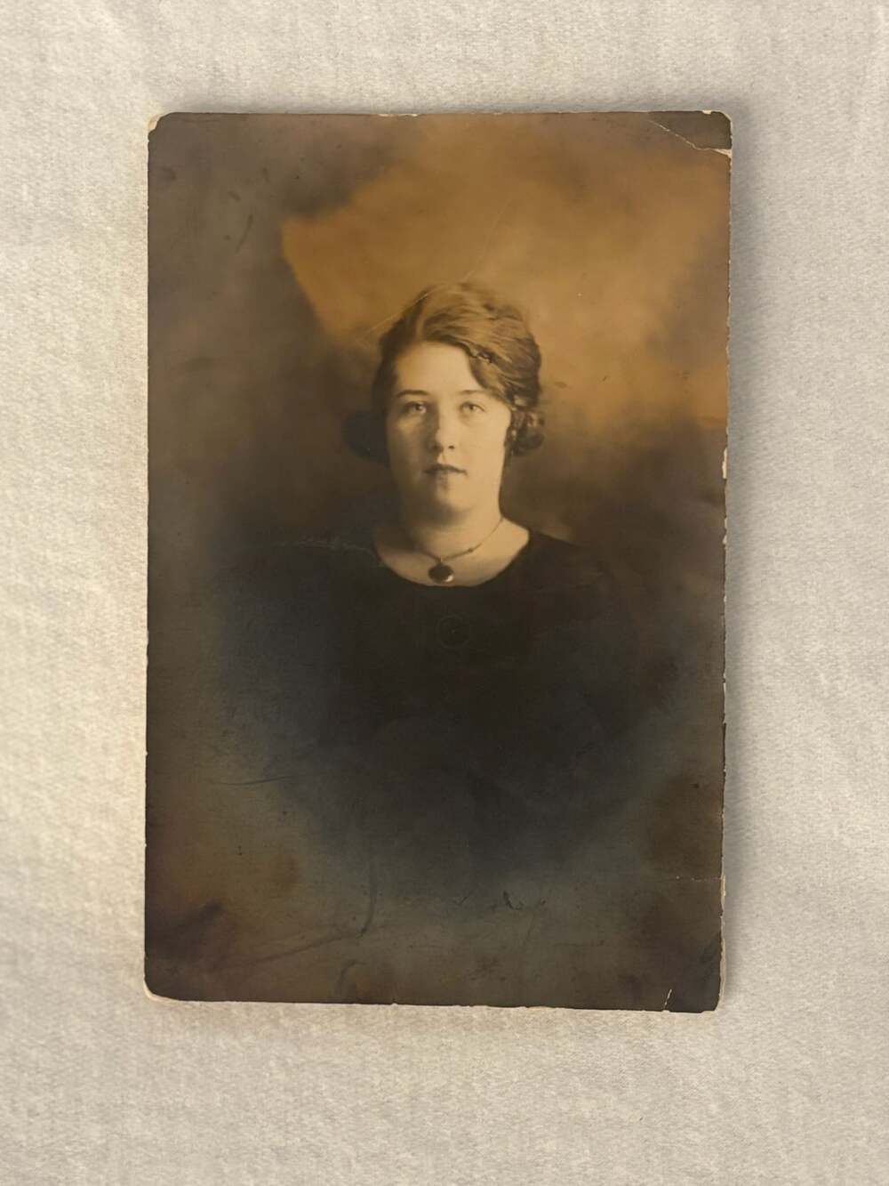 Vintage Antique Sepia Studio Portrait Woman Photograph